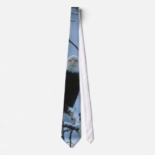 Bird / Bald Eagle in winter snow Neck Tie