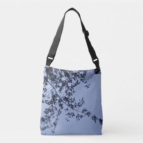 Bird Bath Tree Reflections with White Feather Crossbody Bag