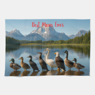 Bird Best Mom Ever Personalized Kitchen Towel