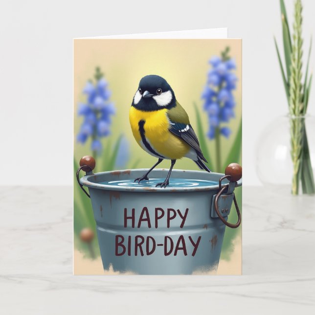 Bird Birthday Illustration Card (Front)