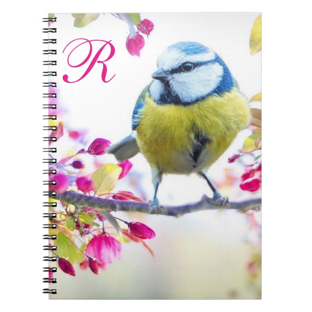 Bird & Bloom Monogram Notebook (Front)