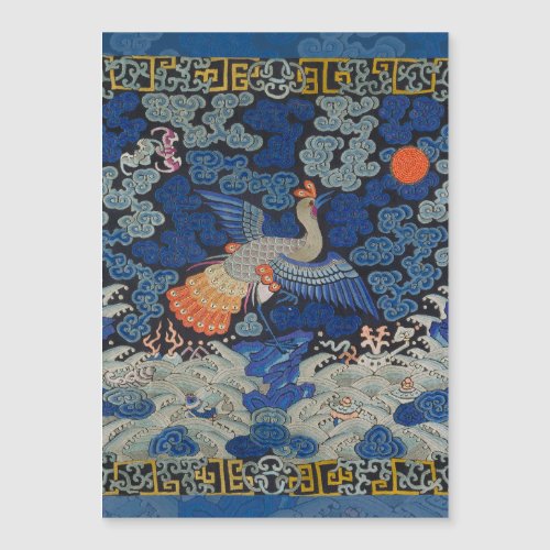 Bird Blue Chinese Embroidery Vintage