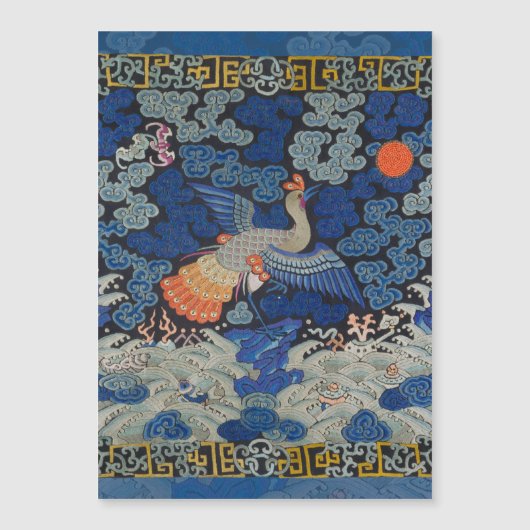 Bird Blue Chinese Embroidery Vintage (Front)