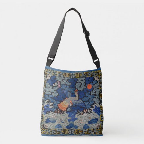 Bird Blue Chinese Embroidery Vintage Crossbody Bag