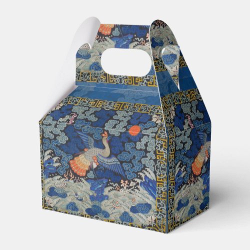 Bird Blue Chinese Embroidery Vintage Favor Boxes