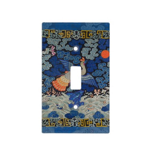 Bird Blue Chinese Embroidery Vintage Light Switch Cover
