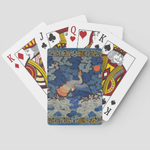 Bird Blue Chinese Embroidery Vintage Poker Cards