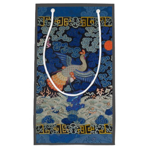 Bird Blue Chinese Embroidery Vintage Small Gift Bag