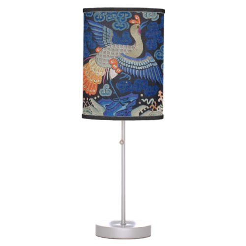 Bird Blue Chinese Embroidery Vintage Table Lamp