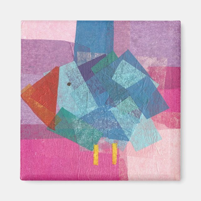 bird-blue on pink magnet (Front)