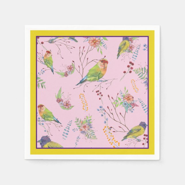 Bird Botanical Napkins (Front)