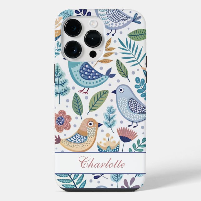 Bird Botanical Perzonalized Iphone Case (Back)
