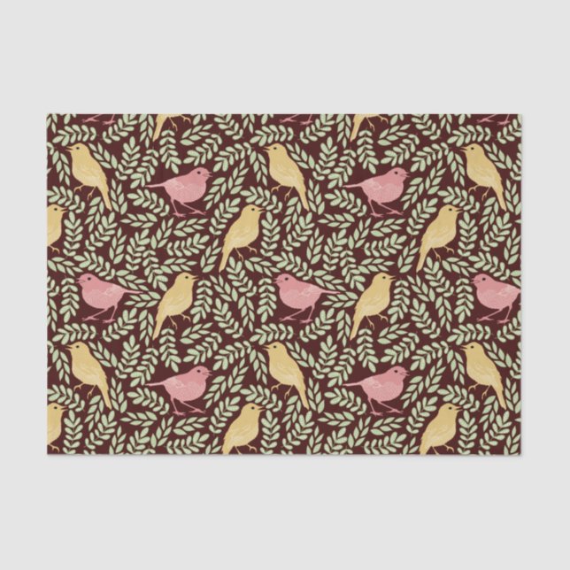 Bird botanical print tissue paper (Front)