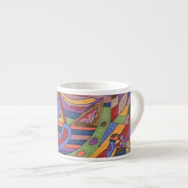 Bird Brain, original abstract Espresso Cup (Front Right)