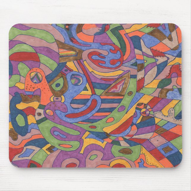 Bird Brain, original abstract Mouse Pad (Front)