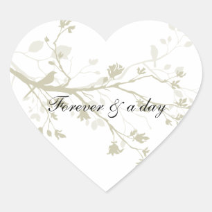 Bird Branches Heart Sticker