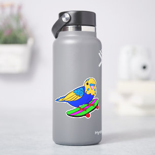 Bird Budgie Skateboard 4" Kiss Cut Vinyl Sticker