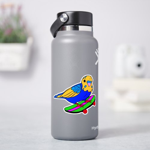 Bird Budgie Skateboard 4 Kiss Cut Vinyl Sticker