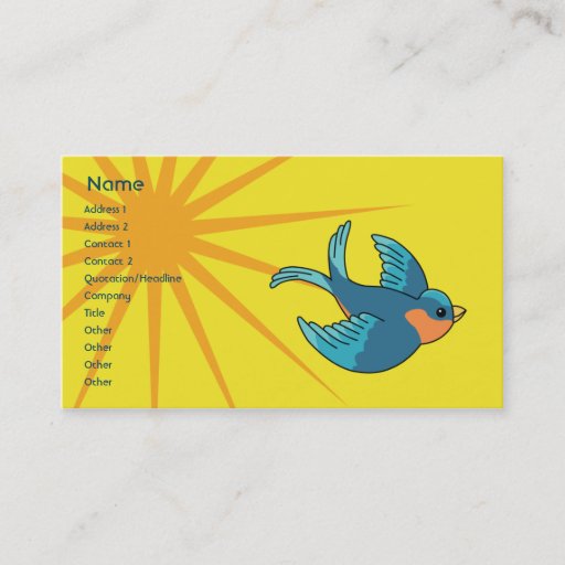 Customizable Bird - Business Business Card