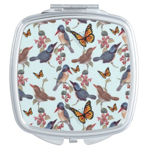 Bird Butterfly Compact Mirror