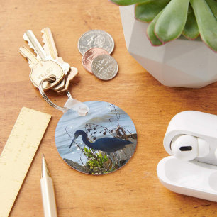 Bird by the Bay Little Blue Heron Safety Harbor Keychain