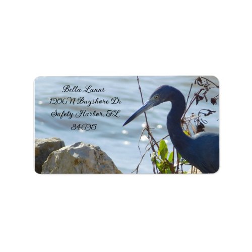 Bird By the Bay Little Blue Heron Safety Harbor  Label
