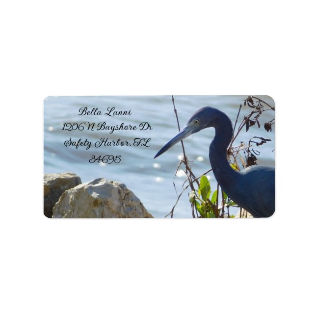Bird By the Bay Little Blue Heron Safety Harbor  Label (Front)