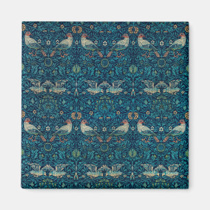 Bird by William Morris, Vintage Garden Textile Art Magnet