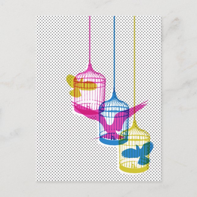 Bird Cage Escape Postcard (Front)
