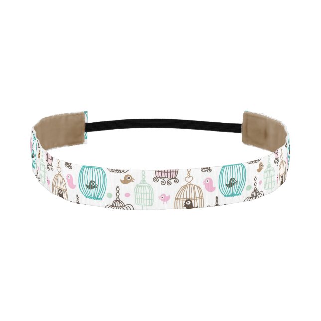 bird cage love kids background pattern athletic headband (Front)
