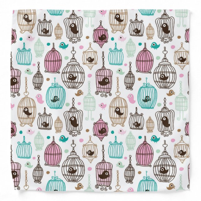 bird cage love kids background pattern bandana (Front)