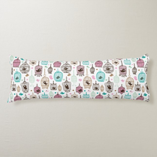 bird cage love kids background pattern body pillow (Front)