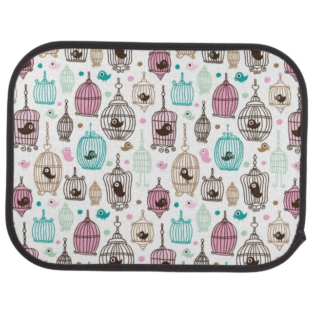 bird cage love kids background pattern car floor mat (Rear)