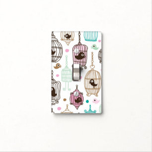 bird cage love kids background pattern light switch cover
