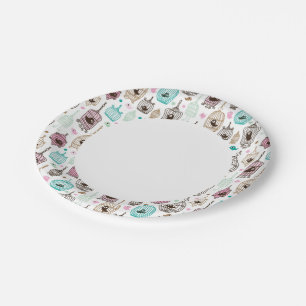 bird cage love kids background pattern paper plates
