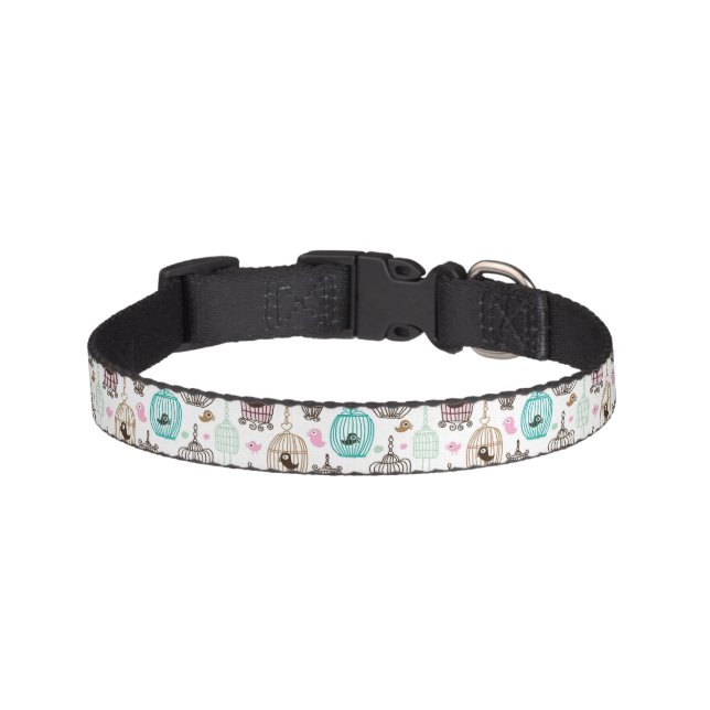 bird cage love kids background pattern pet collar (Front)