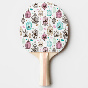bird cage love kids background pattern Ping-Pong paddle