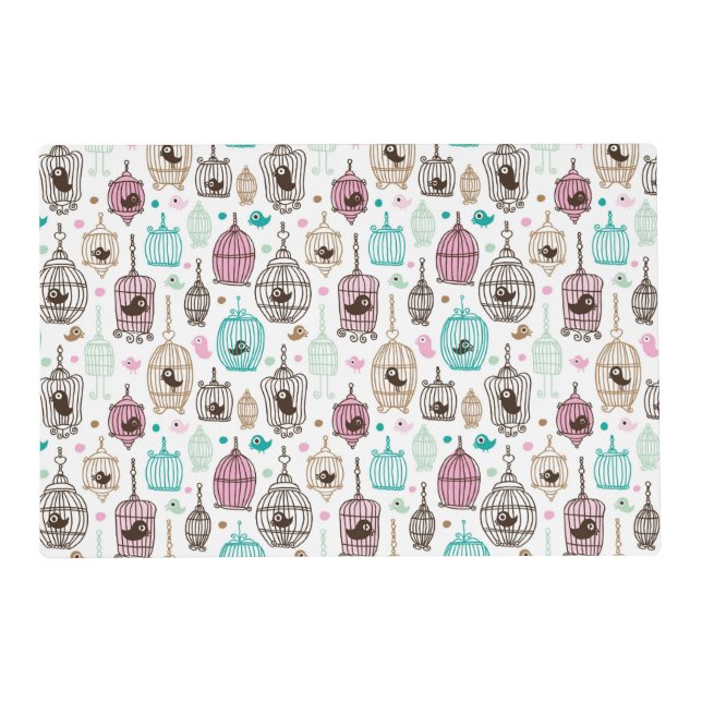 bird cage love kids background pattern placemat (Front)