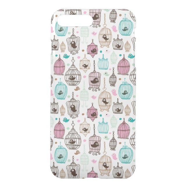bird cage love kids background pattern uncommon iPhone case (Back)