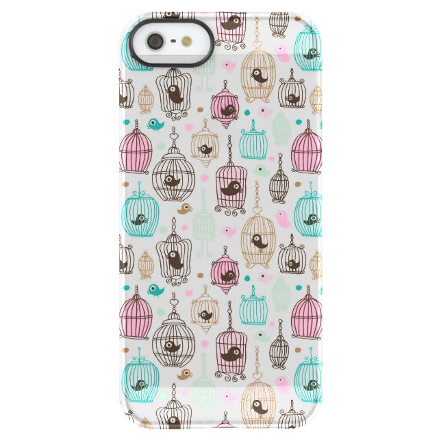 bird cage love kids background pattern uncommon iPhone case (Back)