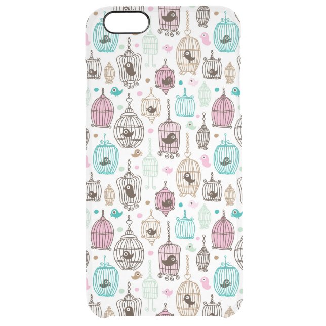 bird cage love kids background pattern uncommon iPhone case (Back)