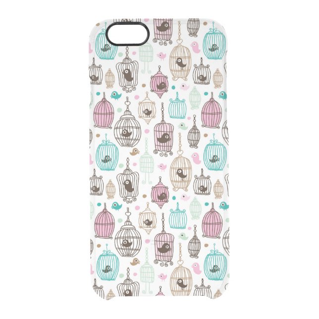 bird cage love kids background pattern uncommon iPhone case (Back)