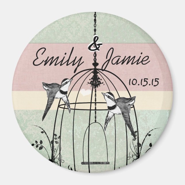 Bird Cage Wedding Magnets or Customize (Front)