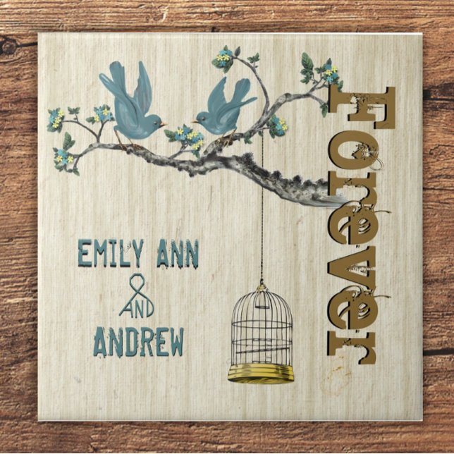 Bird Cage Wood Grain Tree Forever Anniversary Tile (Creator Uploaded)