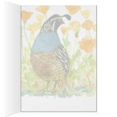 Bird California Quail Orange Poppies Cards (Inside (Right))