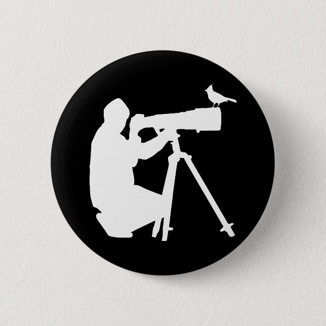 Bird Camera Gift for a Bird Photographer Button (Front)