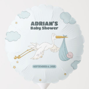 Bird Carrying Cute Kid It's A Boy Invitation Balloon