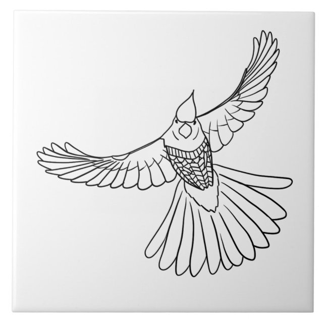 Bird  ceramic tile (Front)