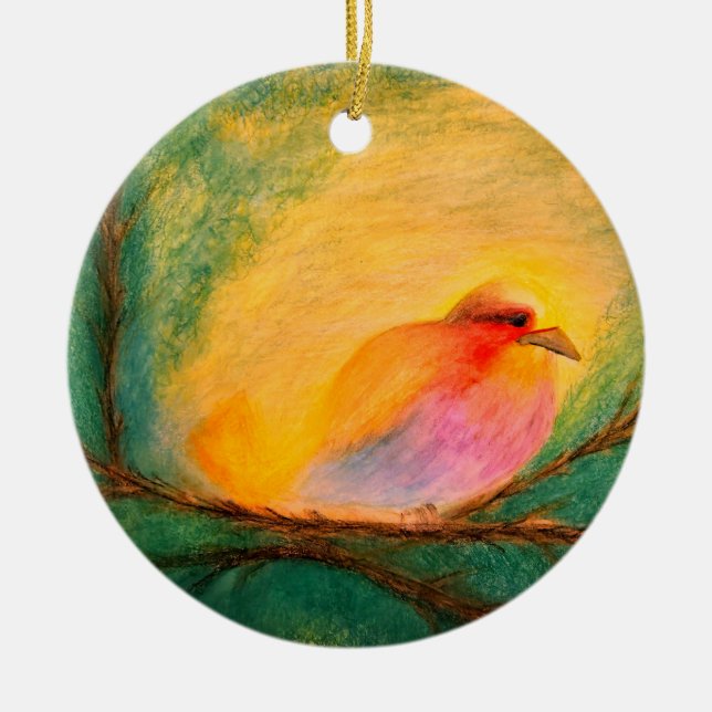 Bird Ceramic X-MAS Ornament (Front)