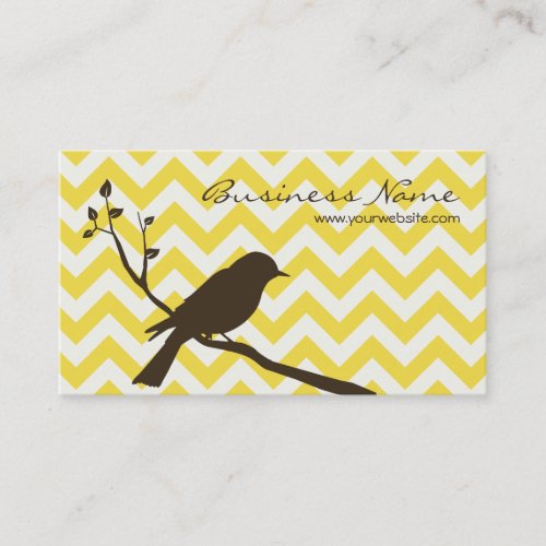 Bird Chevron Business Card (yellow)